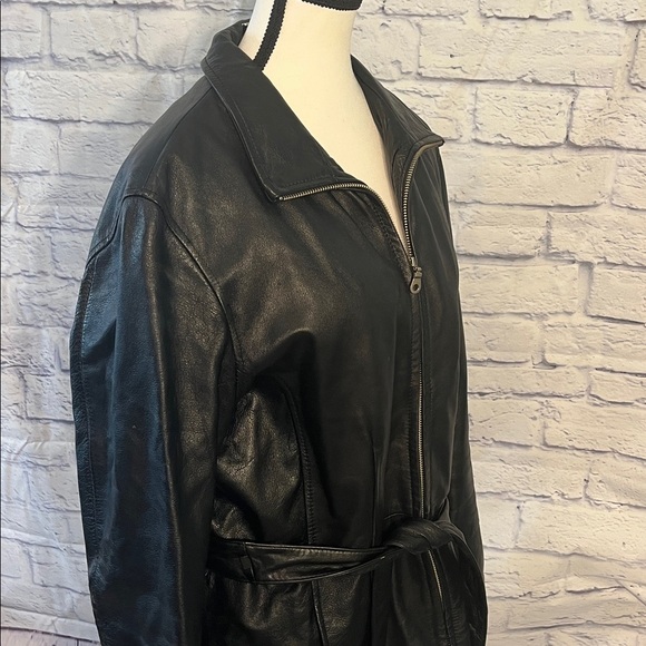 Wilson’s Leather Jacket with Belt Black Thinsulate Removable Lining Size XL - Picture 4 of 11